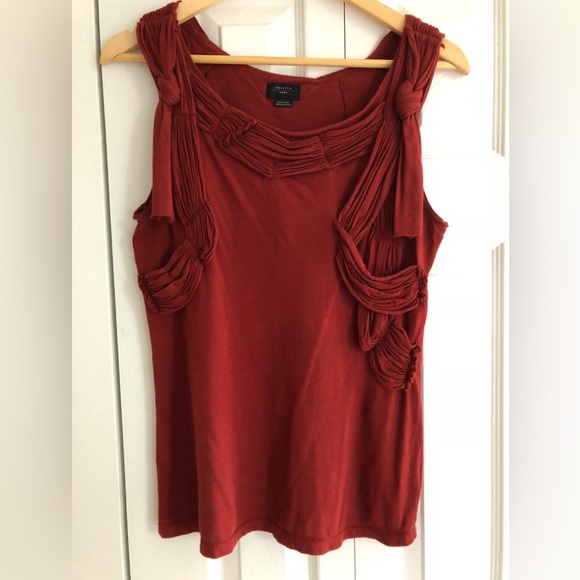 Anthropologie - Deletta tank top / sleeveless blouse in deep wine red - Picture 1 of 4
